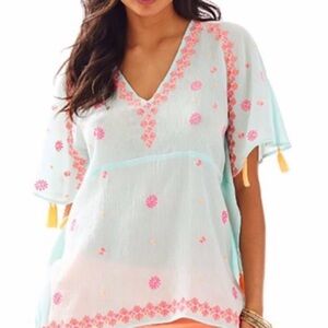 Like New Lilly Pulitzer Sydney Gauze Tunic Caftan Coverup Sz L / XL
